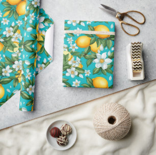 Vibrant Retro Citrus Medley Christmas Wrapping Paper