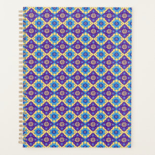Vibrant Retro Geometric Floral Pattern Planner