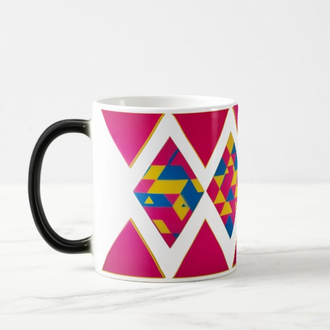 Vibrant Retro Geometric Triangles – Morphing Mug  (Left)