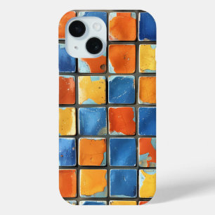 Vibrant Retro Mosaic Squares Phone Case