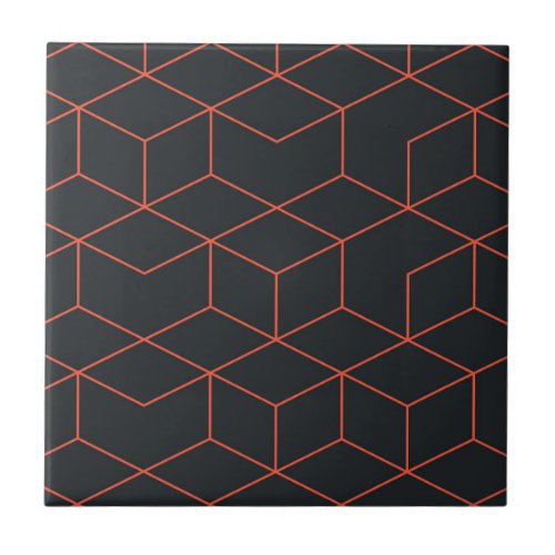 Vibrant retro simple cool trendy cube pattern ceramic tile
