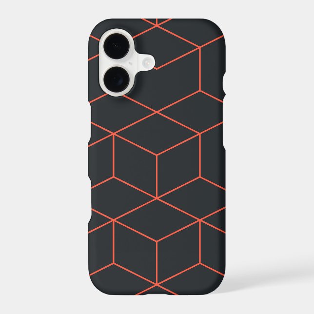 Vibrant, retro, simple, cool, trendy cube pattern iphone case (Back)