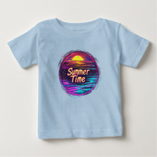 Vibrant Retro “Summer Time” Sunset T-Shirt