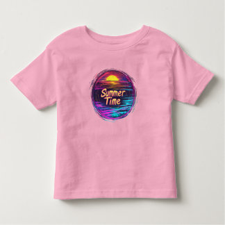 Vibrant Retro “Summer Time” Sunset T-Shirt