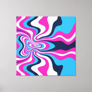Vibrant Retro Wave Art Print - Design