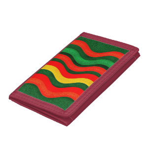 Vibrant Retro Wavy Lines Tri-fold Wallet