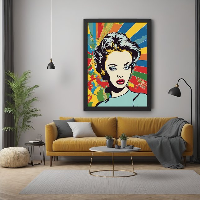 Vibrant Retro Woman Pop Art Portrait Poster (Creator Uploaded)