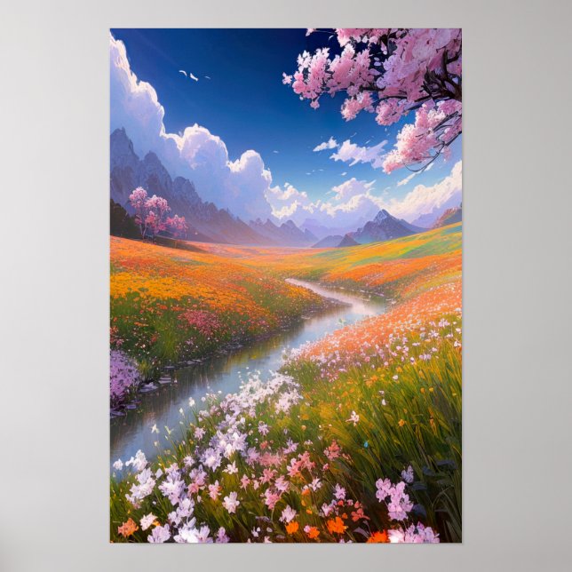 Vibrant Reverie: Flowers in Harmony Poster (Front)