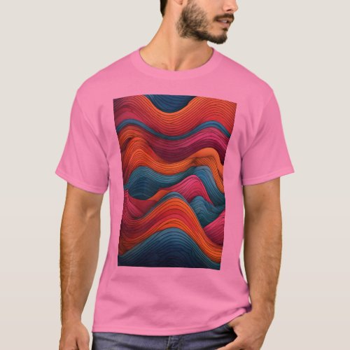 Vibrant Ripples Colored Waves T_Shirt
