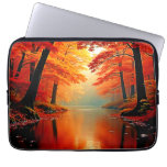 Vibrant River of Autumn Gold Design Laptop Sleeve