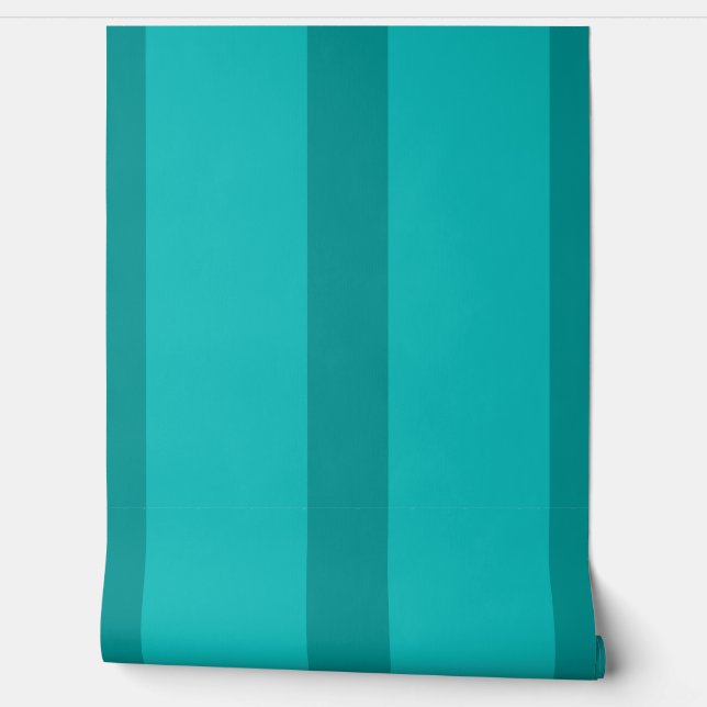 Vibrant Robin Egg Blue Shades in stripes Wallpaper (Unrolling)