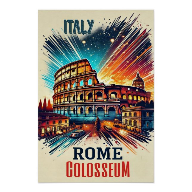 Vibrant Rome Colosseum - Italy Poster (Front)