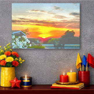 Vibrant Rooftop Sunset 2295 Canvas Print