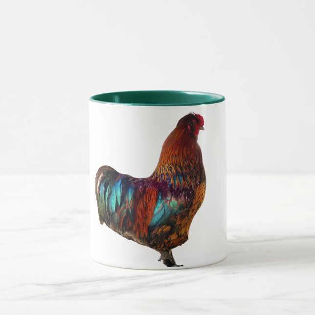 Vibrant Rooster Mug - Colorful Farm Fresh Art (Center)