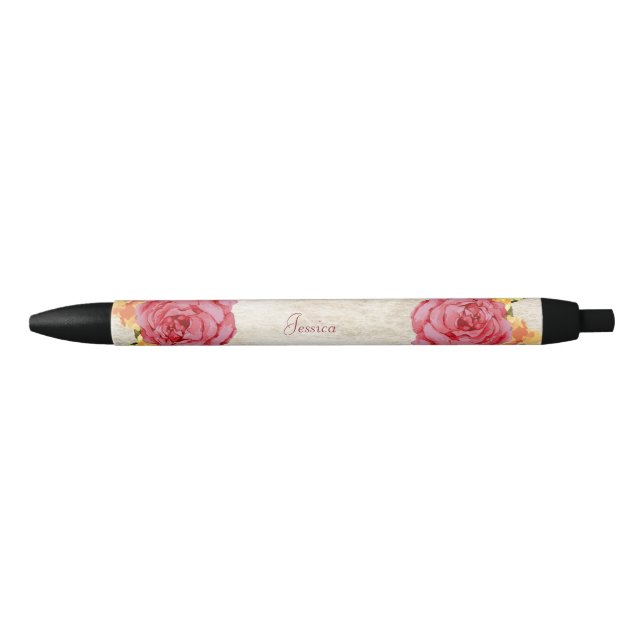 Vibrant Rose, Country Floral Pen (Front)