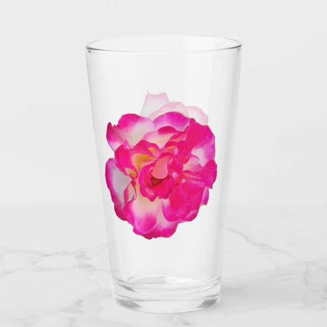 Vibrant Rose Drinking Glass (Back)