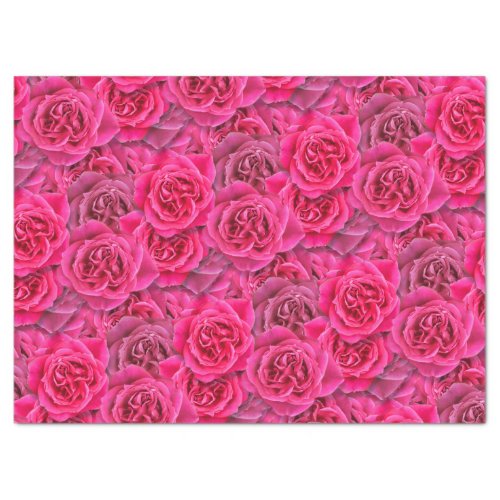 Vibrant Rose Flowers Seamless Pattern Floral Pink Tissue Paper