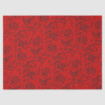 Vibrant Rose Flowers Seamless Pattern Floral Red Tissue Paper