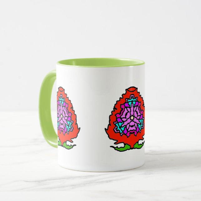 Vibrant Rose Mandala Mug (Front Left)