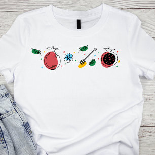 Vibrant Rosh Hashanah Celebration Elements T-Shirt