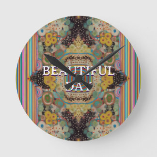 Vibrant Round Throw Art Pillow Clock
