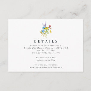 Vibrant Rustic Wildflowers Wedding Enclosure Card