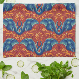 Vibrant Safari Tapestry Pattern - The White Lotus Kitchen Towel