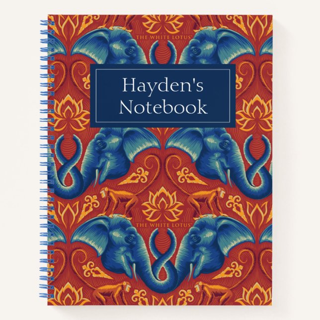 Vibrant Safari Tapestry Pattern - The White Lotus Notebook (Front)