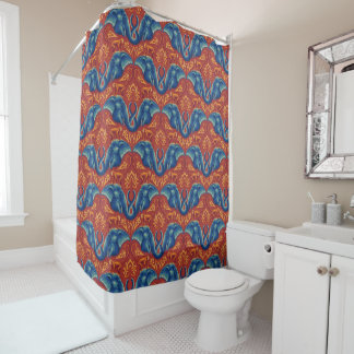 Vibrant Safari Tapestry Pattern - The White Lotus Shower Curtain