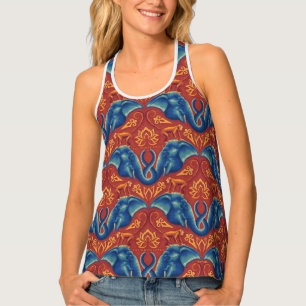 Vibrant Safari Tapestry Pattern - The White Lotus Tank Top