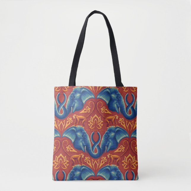 Vibrant Safari Tapestry Pattern - The White Lotus Tote Bag (Front)