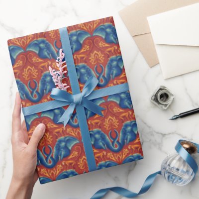 Vibrant Safari Tapestry Pattern - The White Lotus Wrapping Paper