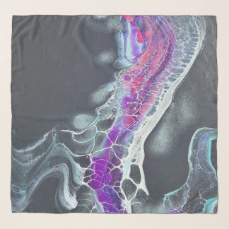 Vibrant scales on black scarf
