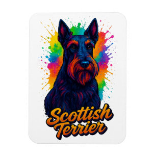Vibrant Scottish Terrier Pop Art Design Magnet