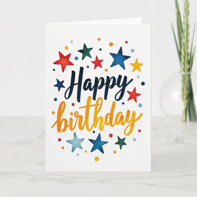 Vibrant Script Birthday Card (Front)