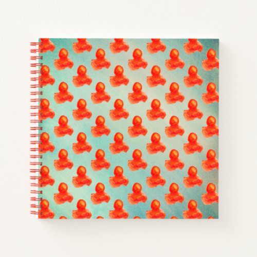 Vibrant Sea Creature Watercolor Orange Jellyfish Notebook