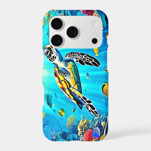Vibrant Sea Turtle Reef Art iPhone 17 Pro Case