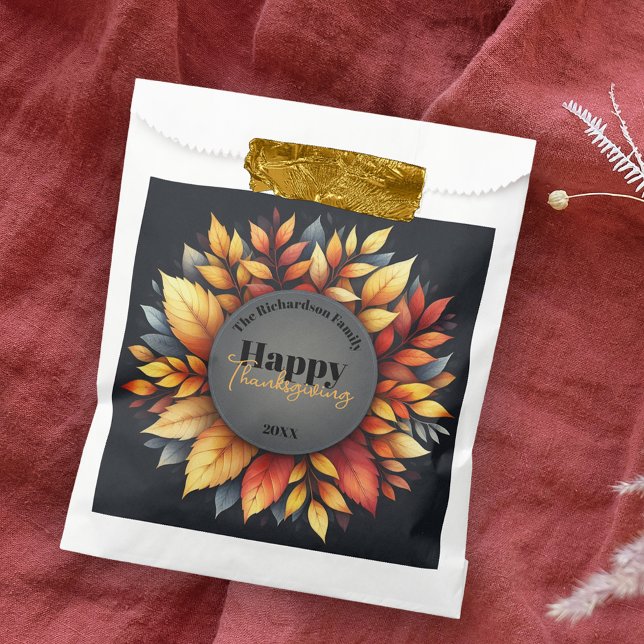 Vibrant Seasonal Autumn Leaves Thanksgiving Favor Bag (Creator Uploaded)