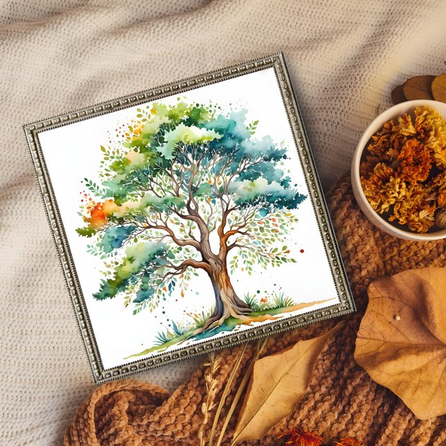 Vibrant Seasons Tree Watercolor Photo Print (Creator Uploaded)