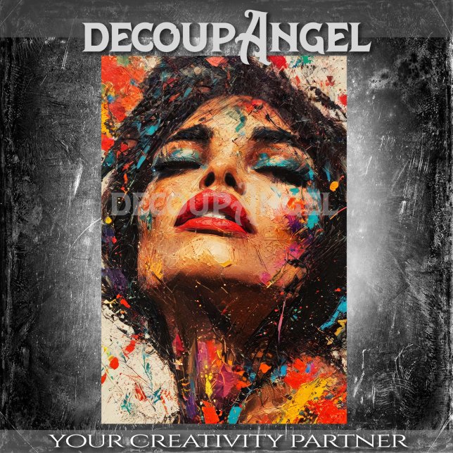 Vibrant Sensual Woman Pop Art - Vert Decoupage Tissue Paper (Creator Uploaded)