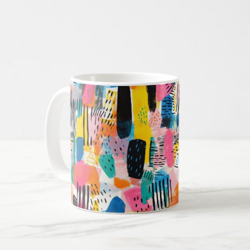 Vibrant Shapes Colorful Pattern Coffee Mug