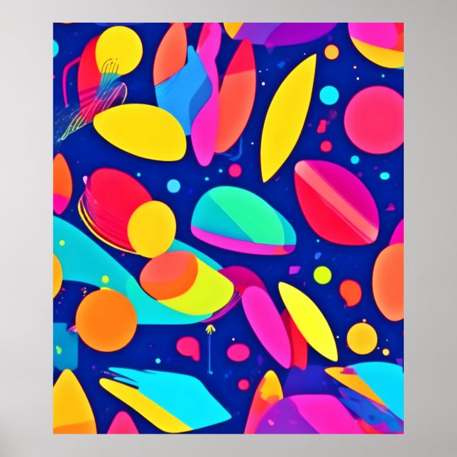 Vibrant Shapescape Art Poster (Front)