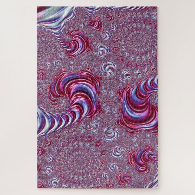 Vibrant Shiny Groovy Trippy Spiraling Fractal Art Jigsaw Puzzle (Vertical)