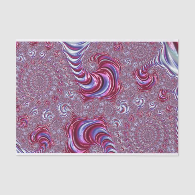 Vibrant Shiny Groovy Trippy Spiraling Fractal Art Tissue Paper (Front)
