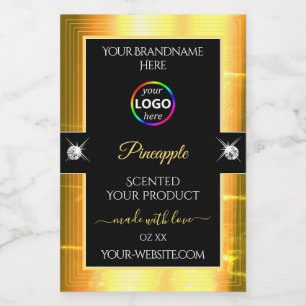 Vibrant Shiny Orange Black with Logo Product Label