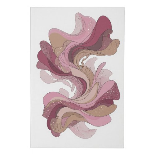 Vibrant Silver ABSTRACT ART Abstract Design Faux Canvas Print
