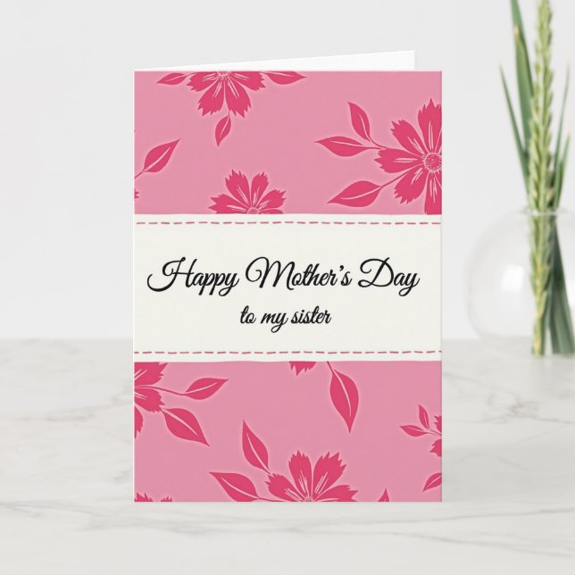 Vibrant Sister Mothers Day Card (Front)