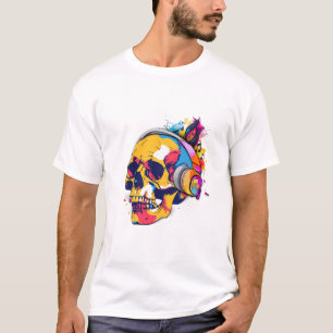 Vibrant Skull Beats  T-Shirt