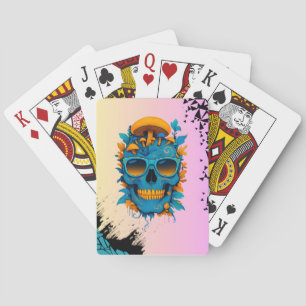Vibrant Skull-Gothic Psychedelic  Poker Cards