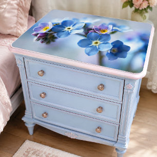 Vibrant Sky Blue Cottagecore Forget-Me-Not Tissue Paper
